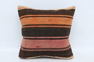 Kilim Pillow Covers, Designer Pillows, Antique Brown Cover, Striped Cushion, Mother Gift Case, 3763