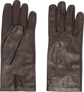 Four-Stitch Logo Leather Gloves