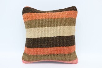 Personalized Pillow, Turkish Kilim Pillow Cover, Orange Covers, Striped Luxury Case, 2224