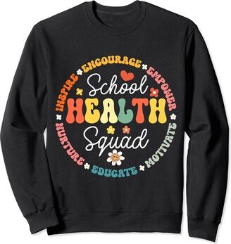 Groovy School Health Aide & Caregivers Team School Health Squad Funny Back To School Nurse Squad Sweatshirt