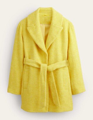 Brushed Wool Blend Belted Coat