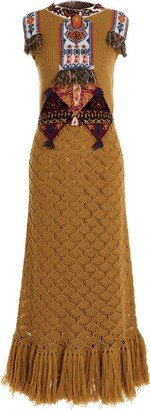 Long Jacquard Knitted Sleeveless Dress