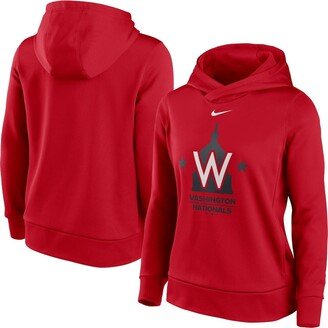 Women's Red Washington Nationals Alternate Logo Performance Pullover Hoodie