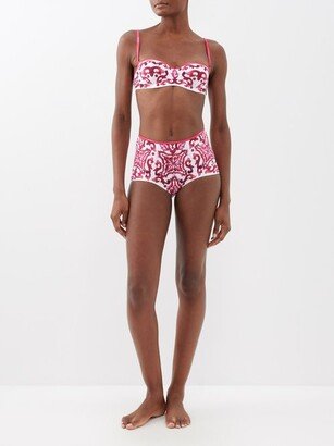 Majolica-print High-rise Bikini