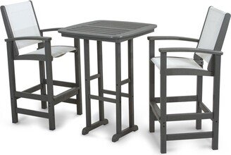 Coastal 3-piece Outdoor Tall Bar Set with Table