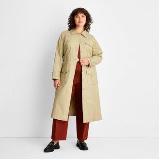 Future Collective with Reese Women's Long Sleeve Belted Trench Coat - Future Collective™ with Reese Blutstein Light Green