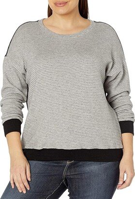 Women's Colorblock Sweater (Light Heather Grey) Women's Clothing