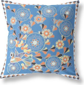 Amrita Sen Designs Amrita Sen Glory of Flowers Peacock Indoor Outdoor Pillow Zip