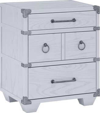 Rasoo Orchest 3-drawer Nightstand with Block Leg and Metal Industrial Braces