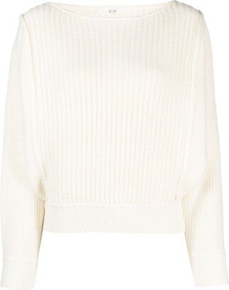 Boat-Neck Ribbed Jumper