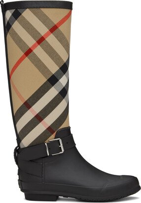 Beige & Black House Boots