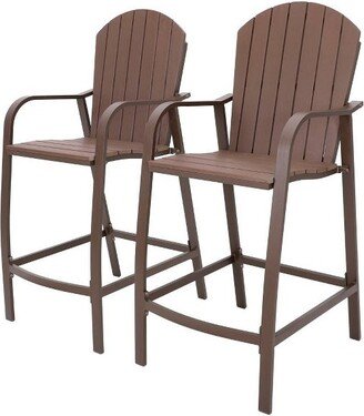 2pc Outdoor Counter Height Bar Stools - Brown - Crestlive Products