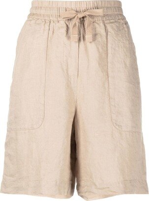 Drawstring-Waist Linen Shorts