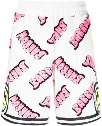 Logo-Print Cotton Shorts-AH