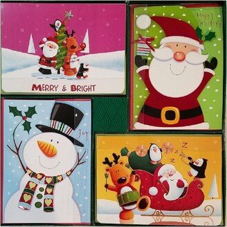 Hallmark Style 40-Count Christmas Holiday Cards with Envelopes - Funky