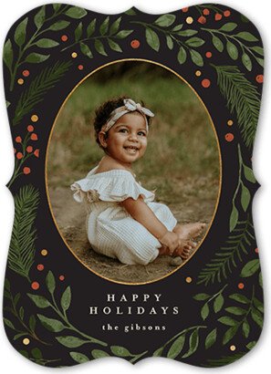 Holiday Cards: Festive Spirit Holiday Card, Grey, 5X7, Holiday, Matte, Signature Smooth Cardstock, Bracket