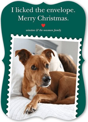 Holiday Cards: Festive Pet Stamp Holiday Card, Green, 5X7, Christmas, Matte, Signature Smooth Cardstock, Bracket