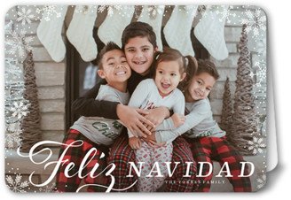 Christmas Cards: Sentimento Especial Tarjeta De Navidad, White, Feliz Navidad, Matte, Folded Smooth Cardstock, Rounded