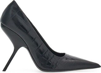 Eva 105mm crocodile-embossed pumps