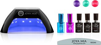 Joya Mia Gel Nail Polish Starter Kit 7-Piecewith LED Lamp and 3 Colors - G75, G76, G77