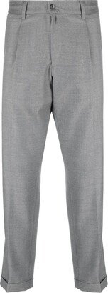 Tapered Wool Blend Drawstring Trousers