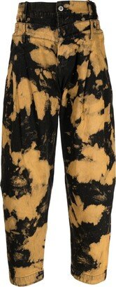 Tie-Dye Double-Waist Tapered Trousers