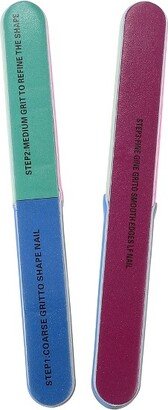 Unique Bargains EVA Washable 7-Sided Buffering Nail Files Multicolored 2 Pcs