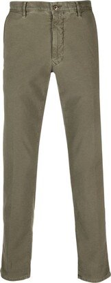 Mid-Rise Cotton Tapered Trousers