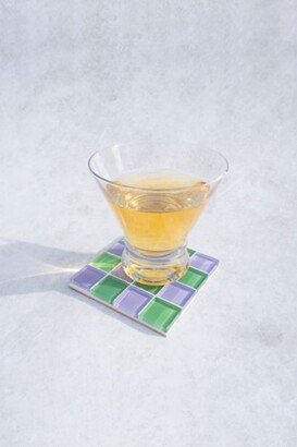 Subtle Art Studios Checkered Glass Tile Coaster