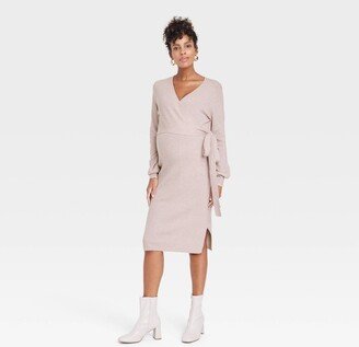 Long Sleeve Tie-Front Maternity Sweater Dress - Isabel Maternity by Ingrid & Isabel™ Chilly Mauve