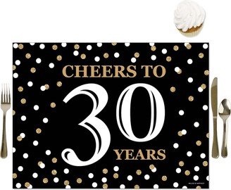 Big Dot Of Happiness Adult 30th Birthday - Gold - Party Table Decorations - Birthday Placemats 16 Ct