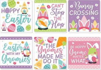 Big Dot Of Happiness Easter Gnomes - Funny Spring Bunny Party Decorations - Drink Coasters - Set of 6