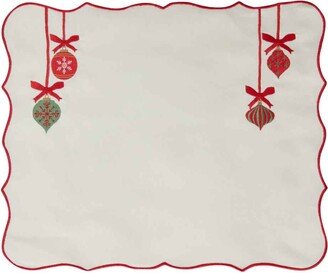 Km Home Collection Bauble Embroidery Cotton Placemats Set Of 2