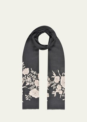 Exoticism Embroidered Cashmere Scarf