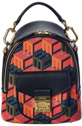 Patricia Monogram Jacquard & Leather Backpack