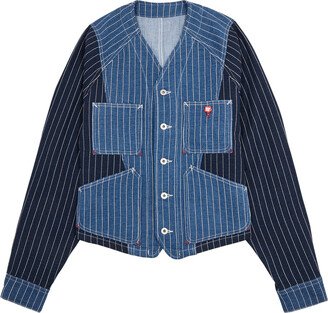 Patchwork Striped Denim Jacket