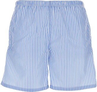 Logo Plaque Striped Swim Shorts