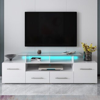 Modern, Stylish Functional TV stand with Color Changing LED Lights-AA