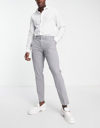 skinny pinstripe smart pants in gray