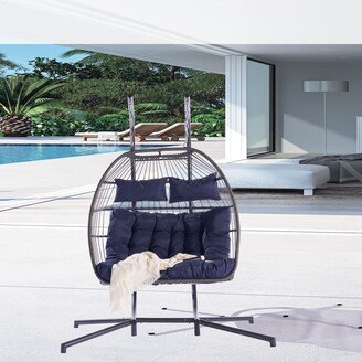 RASOO All-Weather Wicker Hanging Egg Chair - Perfect for Outdoors