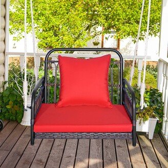 Patio Hanging Rattan Basket Chair Swing Hammock Chair with - See Details