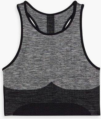 Mélange ribbed jersey sports bra