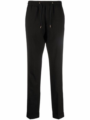 Drawstring-Waist Slim-Cut Trousers-AA