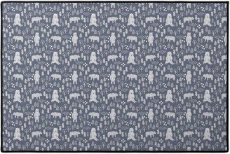 Door Mats: Woodland Bear Door Mat, Gray