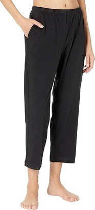 Organic Pima Cotton Carlyn Crop Pants (Black) Women's Pajama