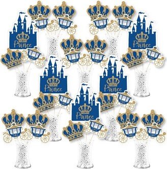 Big Dot of Happiness Royal Prince Charming - Baby Shower or Birthday Party Centerpiece Sticks - Showstopper Table Toppers - 35 Pieces