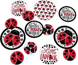 Big Dot of Happiness Happy Little Ladybug - Baby Shower or Birthday Party Giant Circle Confetti - Party Decorations - Large Confetti 27 Count