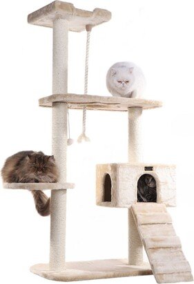 58 Natural Sisal Real Wood Scratching Cat Tree