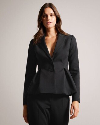 Peplum Waist Suit Jacket in Black