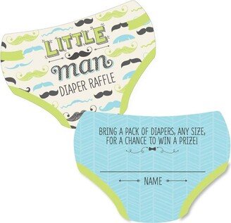 Big Dot of Happiness Dashing Little Man Mustache Party - Diaper Shaped Raffle Ticket Inserts - Baby Shower Activities - Diaper Raffle Game - Set of 24